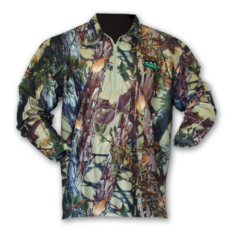 Ridgeline Sable Airflow Long Sleeved Zip Top - Buffalo Camo -Size XL